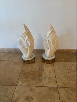 Beautiful clay swans