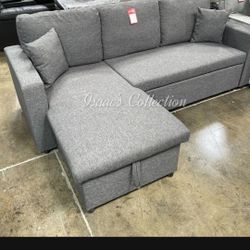 Gray Pull Out Sofa Sleeper New 