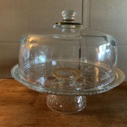 Beautiful Vintage Glass Cake Dish