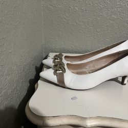 White Kitten Heels $5