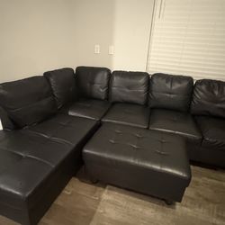 Black leather couch