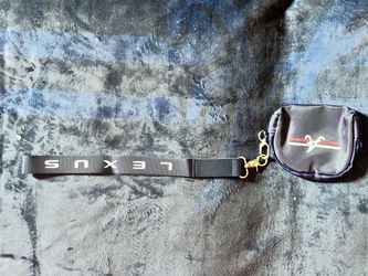 Navy Blue Lexus Lanyard with Small Atlanta Braves Pouch