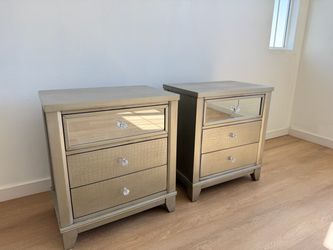Mirrored Nightstand Set of 2