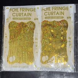 Gold fringe curtain 2 pack