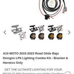 Cali Raised Moto Road Glide Light Brackets & Harness