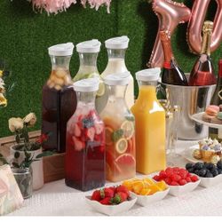 3 Plastic Carafe For Cold Drinks, Mimosa, Cereal,  Detergent, Spill Free 3 For $12
