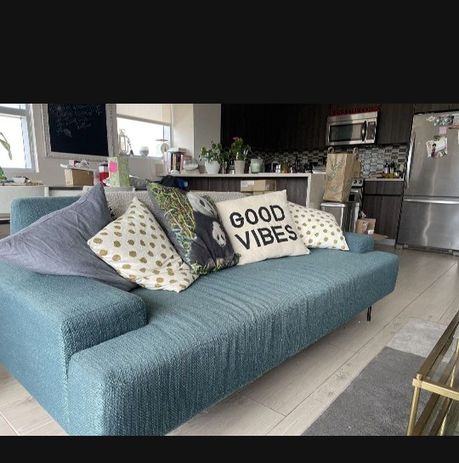 West Elm Blue Sofa (The Beckham Couch)