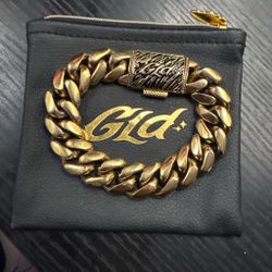 GLD Cuban Link Chain Bracelet Gold