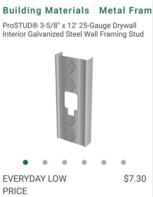 Interior Galvanized Steel Wall Framing Stud Tengo 4 5 Dolares Cada Uno