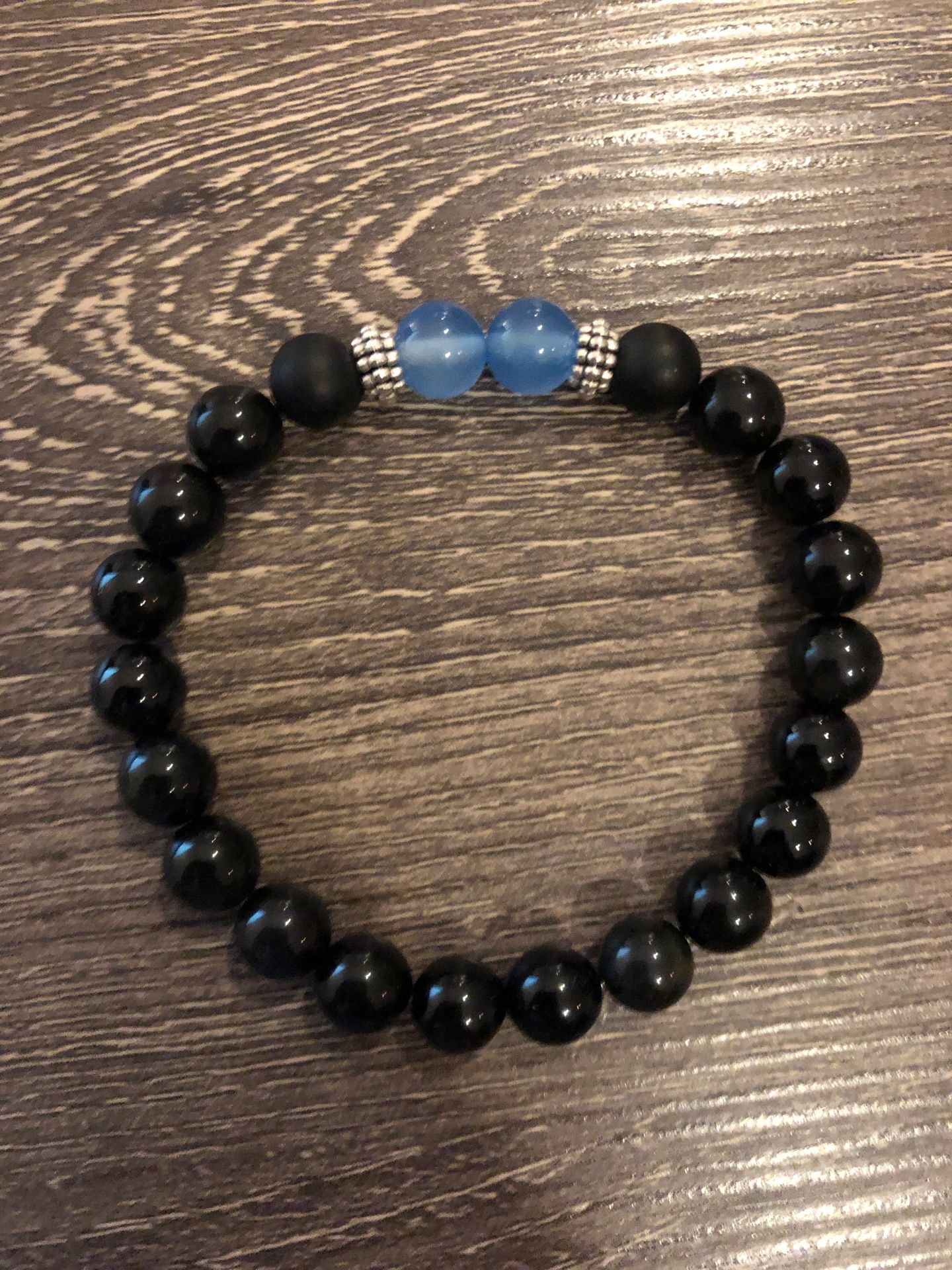 Black Onyx Beaded Bracelet 8mm (Grade A)