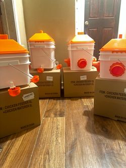 Chicken feeders & waterer now the 12L  $15     &    $10  the 8L