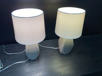 PROJECT 62 Crackle Grey Accent Lamp w/ White Drum Shade (Set of 2)