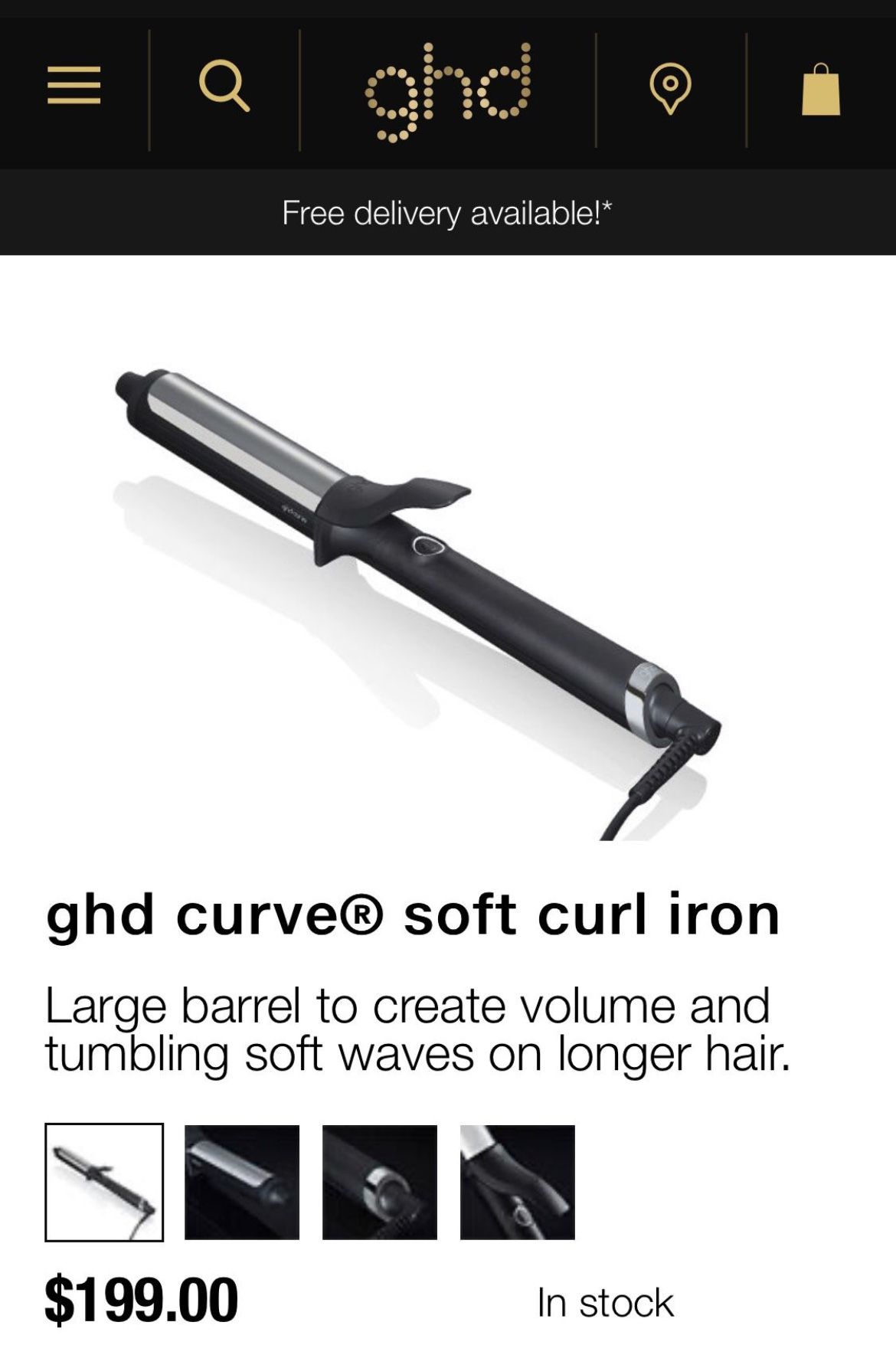 ghd Curling Wand Soft Curl