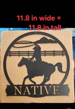 Black Cowboy (Native) Metal Wall Art