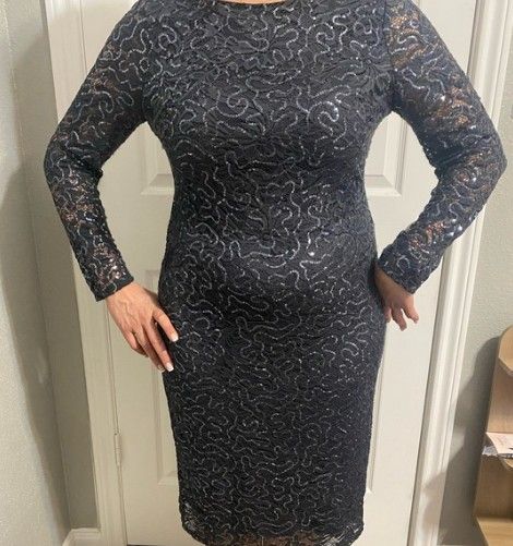 Mariana Sequin Blue/Gray Dress Size 12 