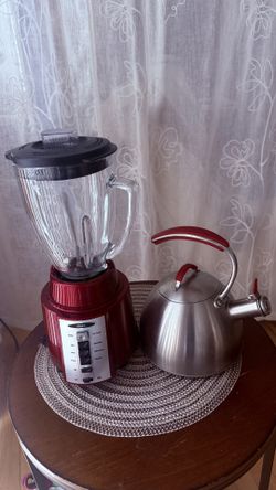 Combo Set Oster Blender And Whistling Kettle Red Color  Theme
