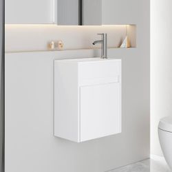 BRAND NEW 16” Floating Bathroom Vanity with Sink & Faucet