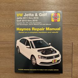VW Jetta 2011-18 & Golf 2015-19 Haynes Repair Manual