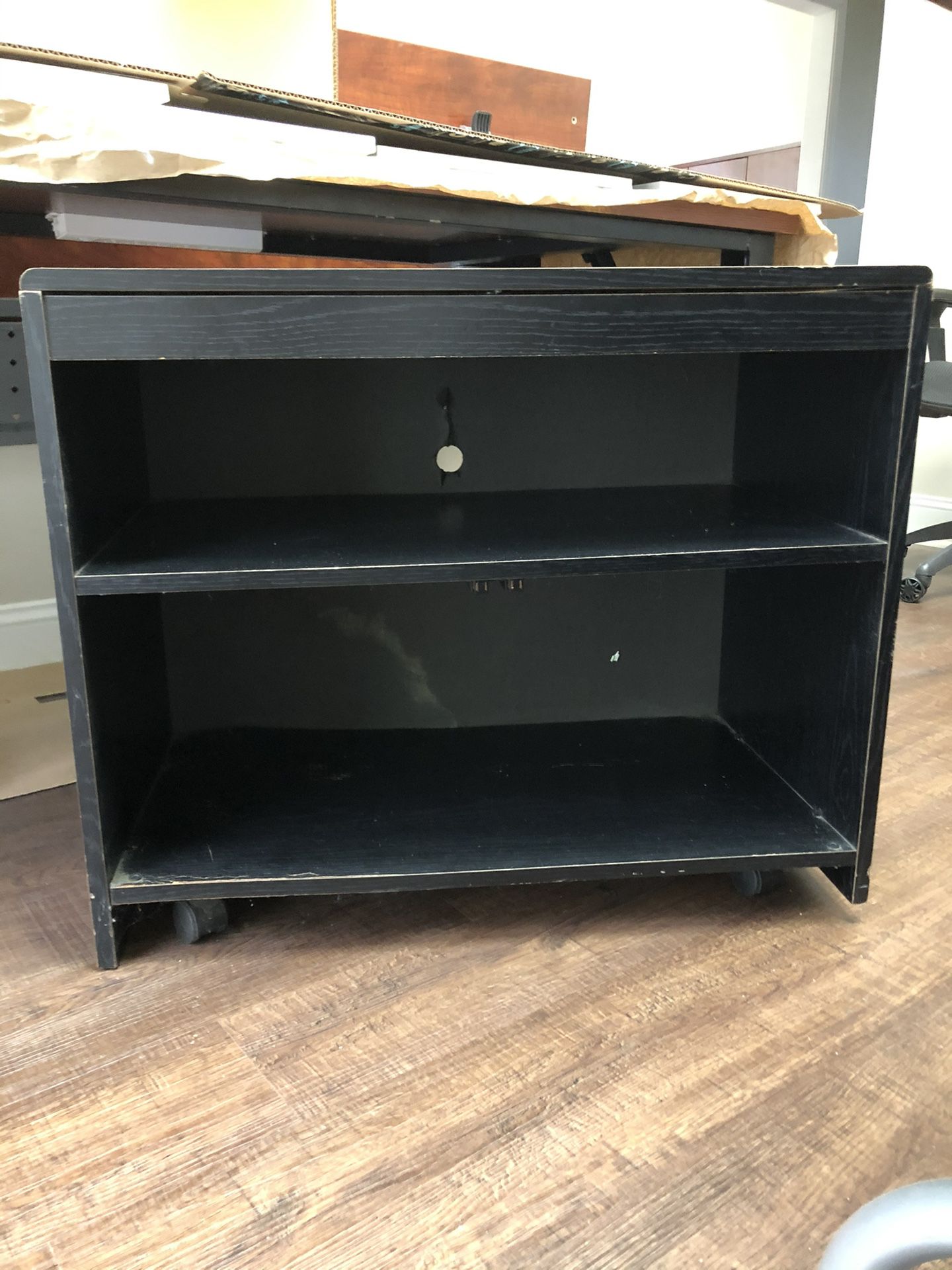 Black TV Stand Printer Cart Bookshelf 