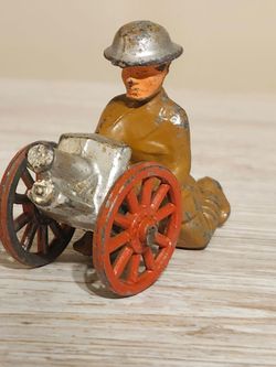 MANOIL BARCLAY LEAD TOY SOLDIER CANNON GUNNER CIRCA 1(contact info removed)