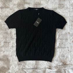 Black Fendi Short Sleeve Sweater Large 
