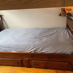 TWIN Wooden Bed Frame w/ Drawers