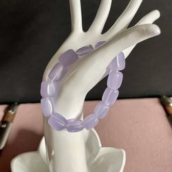 Natural Purple Agate Sugar Cube Hand Chain Light Purple Square Bracelet Moisturizing Throat Chakra