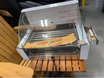 Hot Dog Roller, 18 Hot Dog 7 Rollers ETL Certified, Hot Dog Machine Sausage Grill Cooker with Dual Temp Control, Glass Cover, LED, Side Storage Box, S