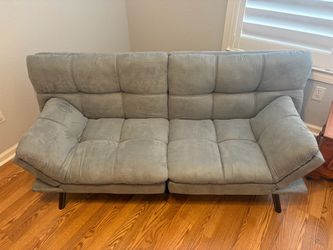 Futon Sofa Gray Fabric