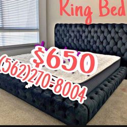 NEW KING BED/MATTRESS INCLUDED IN STOCK‼️