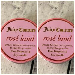 2x Juicy Couture ROSE LAND Fine Fragranced Soy Candle 1oz Travel Size 