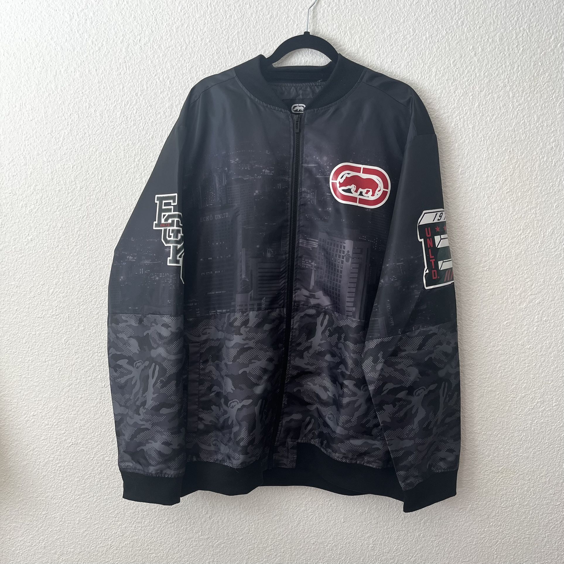 ecko unltd Men N Y Skyline Zipper Jacket Size 2XL