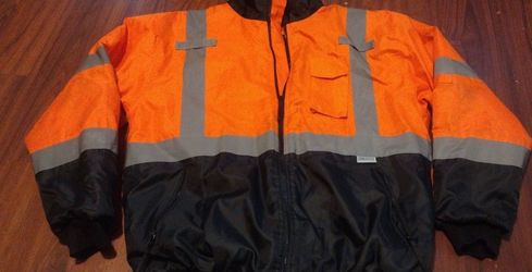 Harley Davidson Hi-Vis Safety Jacket Orange and Black size L