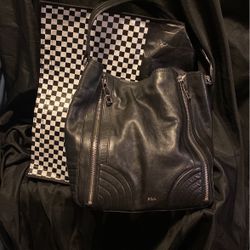 Ralph Lauren black leather tote
