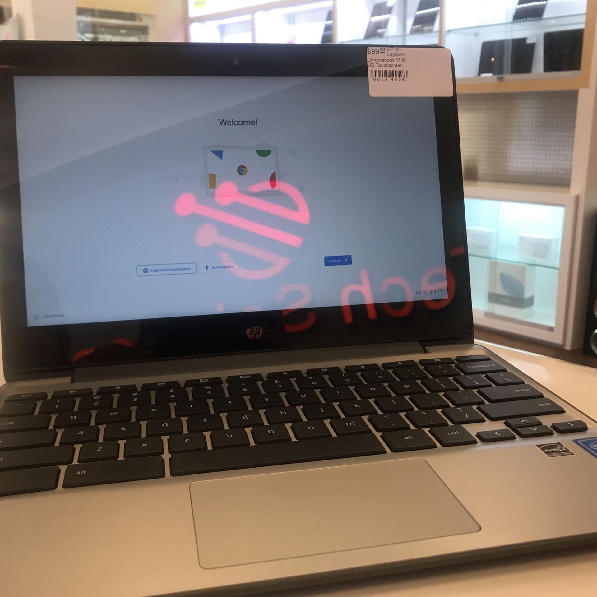 HP 11v020wm Chromebook 11.6” HD Touchscreen 4GB 16GB