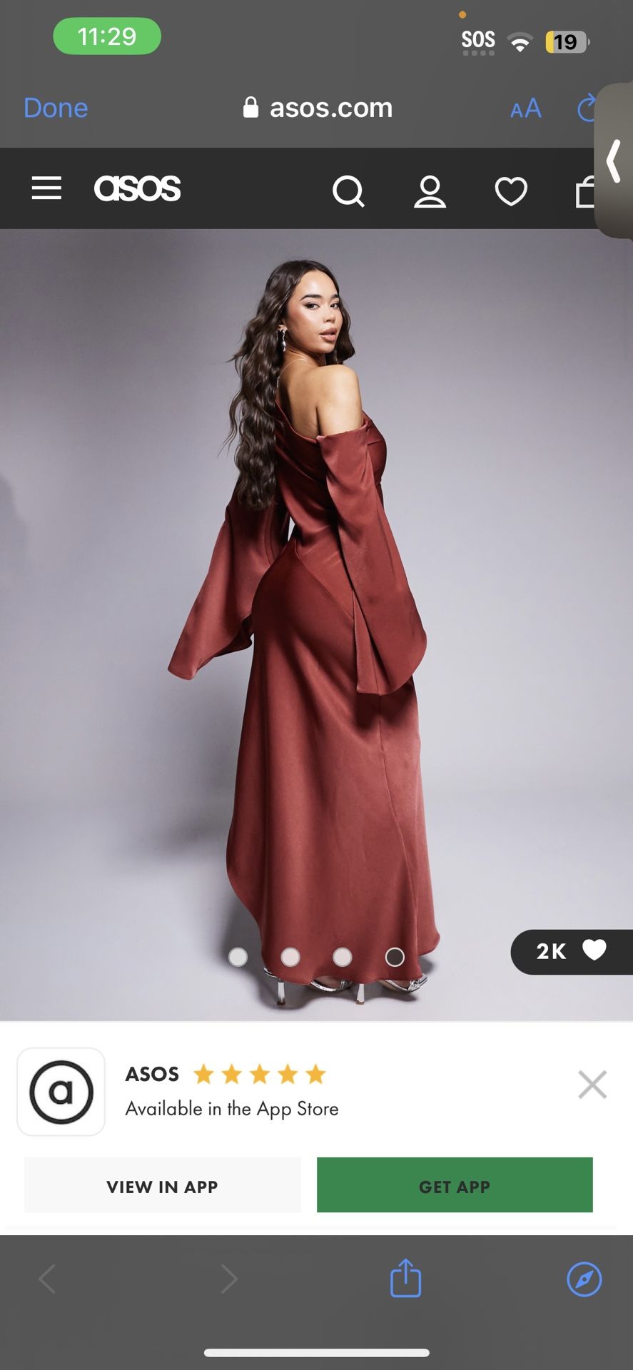 asos red dress/ wedding guest dress size m