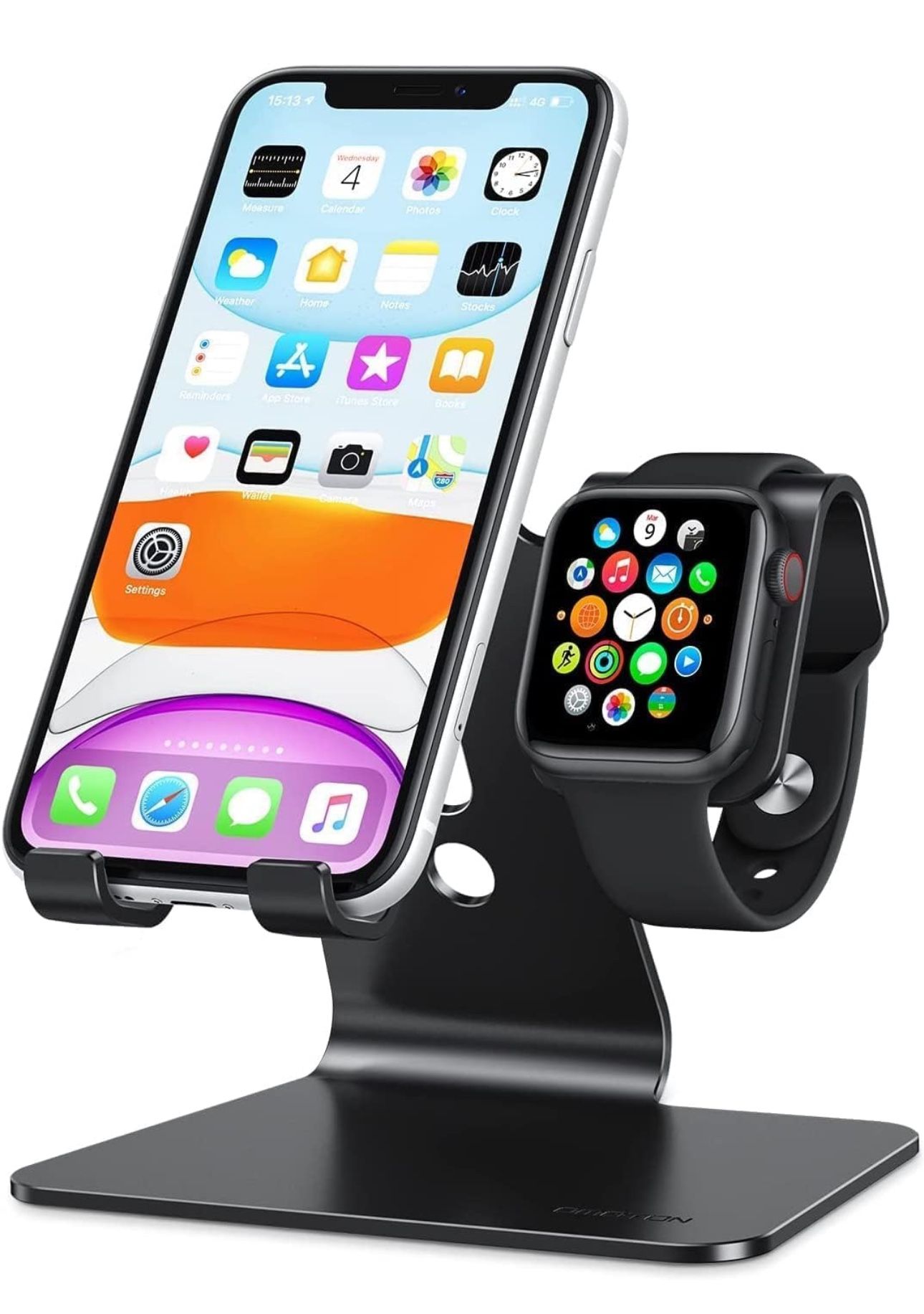 Stand for Apple Watch - 2 in 1 Universal Desktop Stand Holder (Not Include Charger) for All iPhone 16 15 14 13 12 and Apple Watch Series 9/8/SE2/7/6/S
