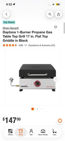 Nexgrill Daytona 1-Burner Propane Flat Top Griddle