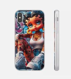 Betty Boop Tattoo-Inspired Phone Case, Custom Art, Gift for Her, Unique Flexi  Iphone/Samsung 