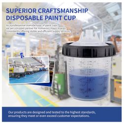 Disposable HVLP Paint Spray Gun Cup System Kit 600ml (20oz) – 50 Cups & Lids – Brand New