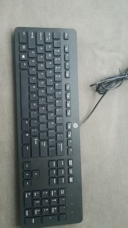 Hp wired usb keyboard & Logitech wired USB mouse. Never need to change batteries