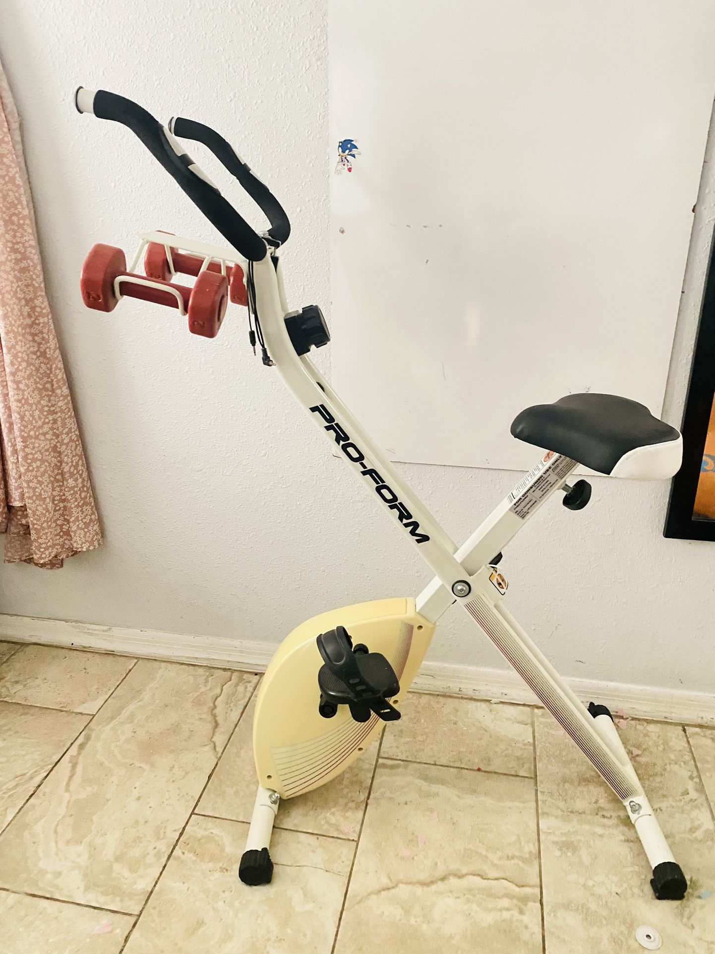 Pro form Stationery Pro-Form Exercise Bike Model No. PFEX78915P.1 With Dumbbells