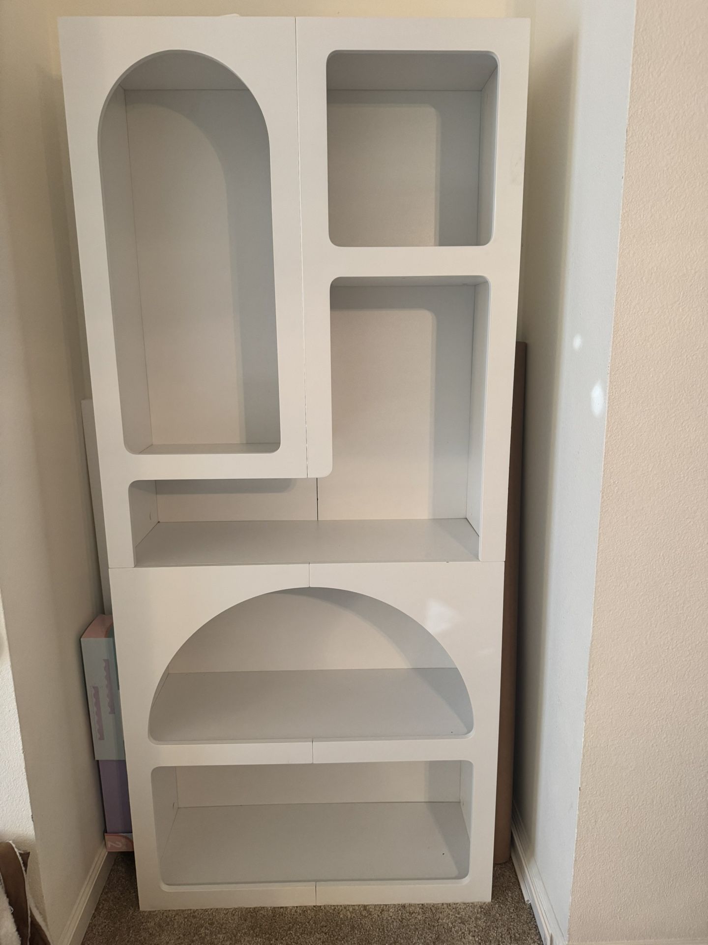 Tall White Bookshelf With Arches