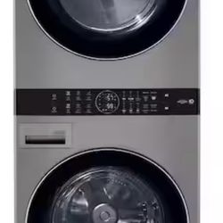 Electric- Combo WashTower Stacked SMART Laundry Center 4.5 Cu.Ft. Front Load Washer & 7.4 Cu.Ft. Electric Dryer in Graphite Steel