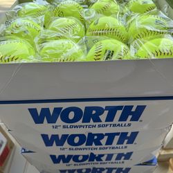 Worth | Slowpitch Softballs | 12" | Non-Association | Protac Super Blue Dot | 12 Count