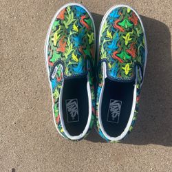 Boys Girls  Vans Shoes Skater Skating Skateboard Shark Ocean Shoes 