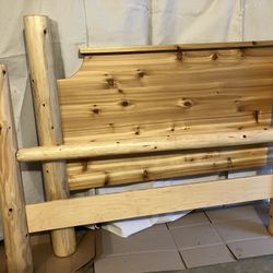 Handcrafted Queen Cedar Post Headboard and Footboard