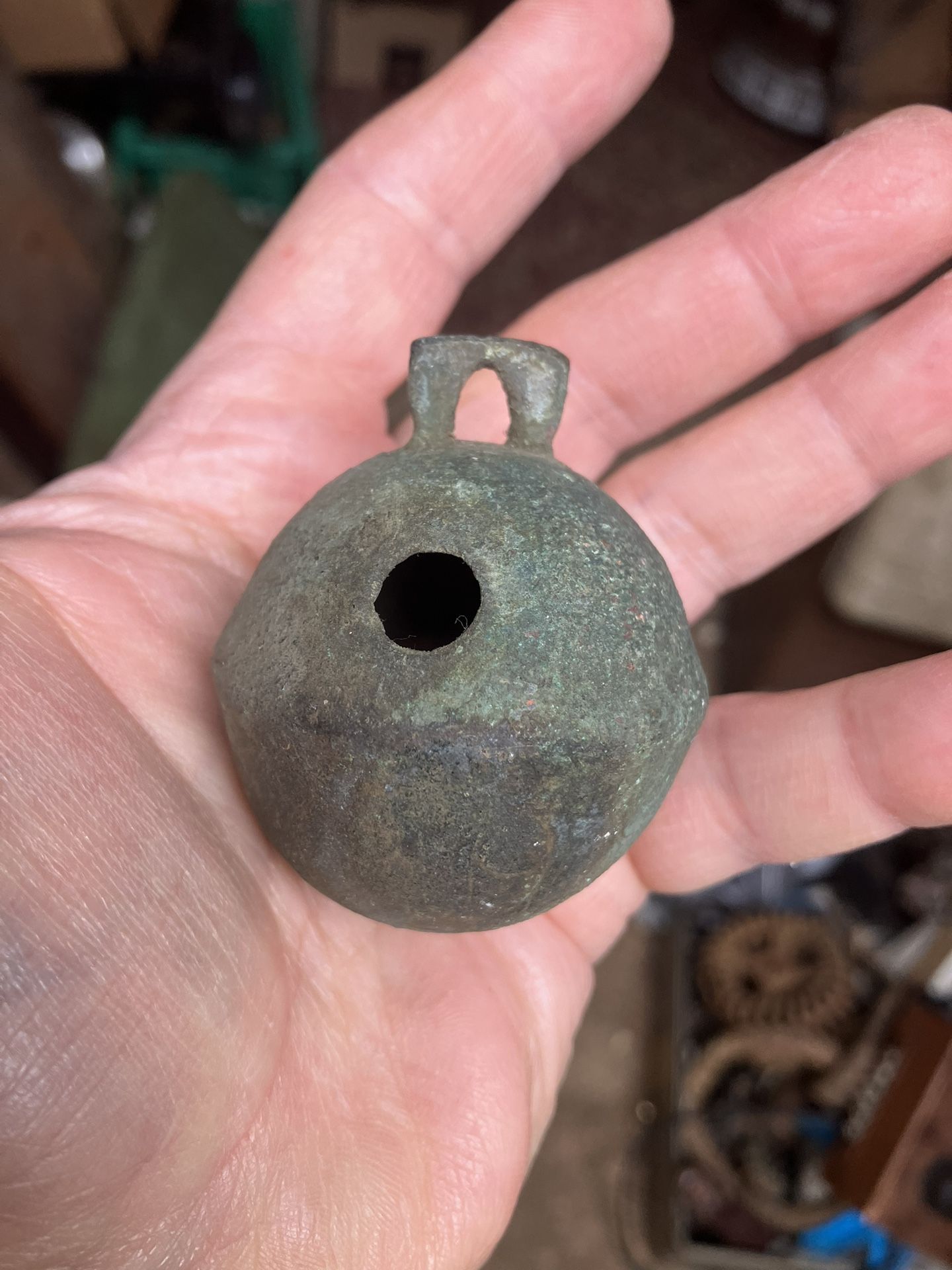 Antique Crotal Sleigh Bell Vintage Cast Brass Primitive Farm
