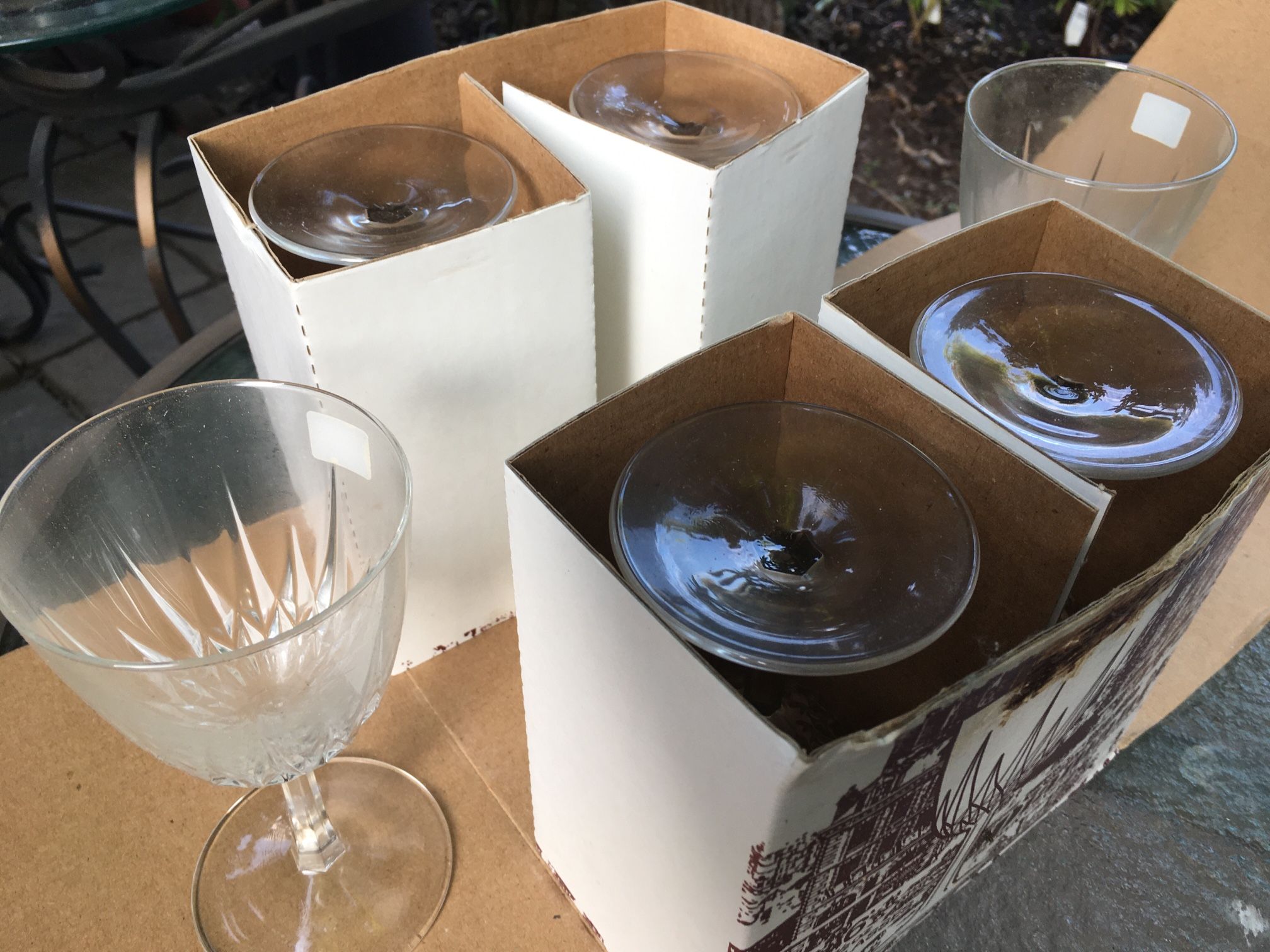 Blown Crystal Diamant Wine Glasses 6.5oz From France