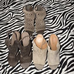 3 Pair Open toe Heels Size 8 (selling together)